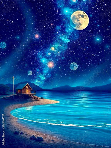 moon over the sea