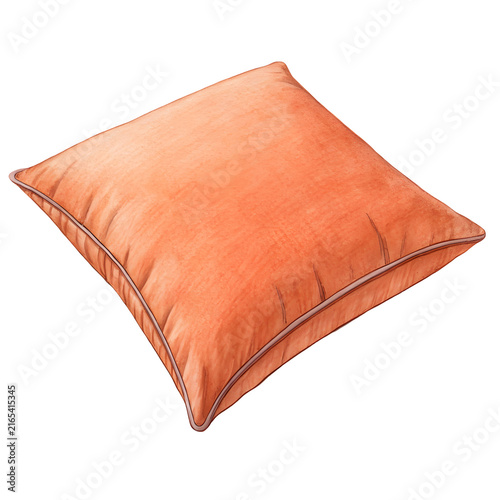 Cozy Square Pillow: A soft, square cushion in a warm, textured orange hue offers a touch of comfort and style, perfect for adding a splash of color and coziness to any living space.