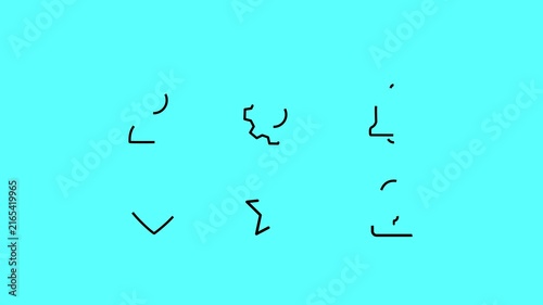 Essential User Interface Symbols Outline Icon Animation