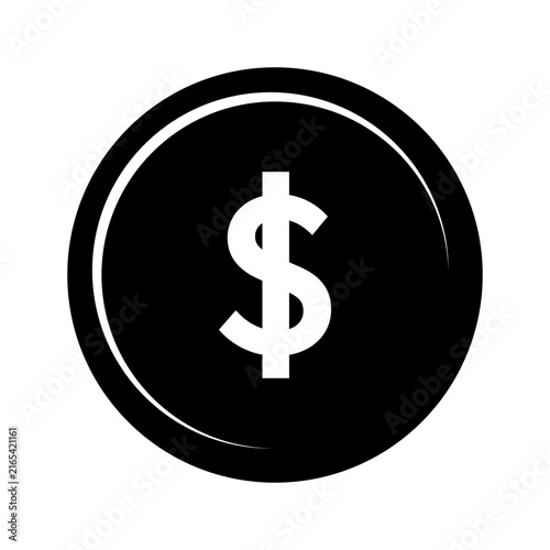 Black dollar coin graphic illustration