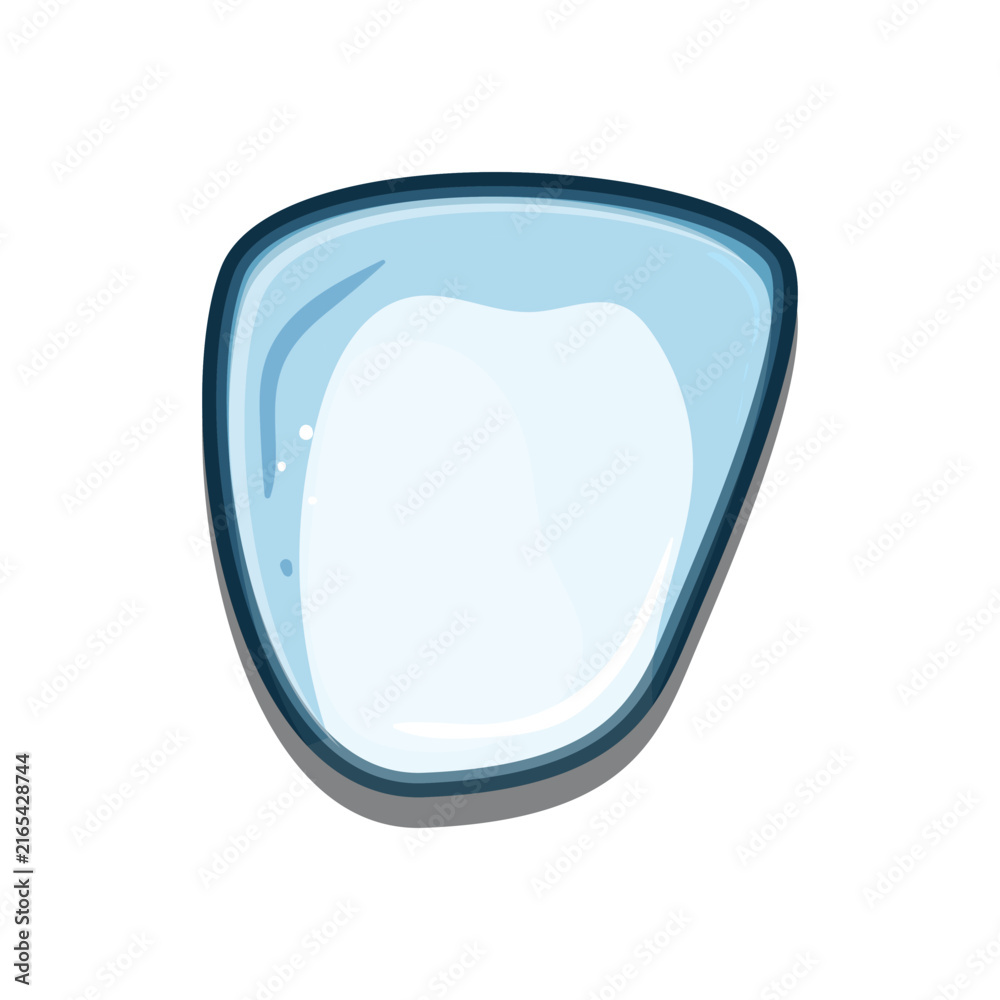 Obraz premium Glossy blue water drop illustration featuring a clear, fluid form with subtle reflections and a gentle shadow, ideal for concepts related to freshness, purity, and liquid elements