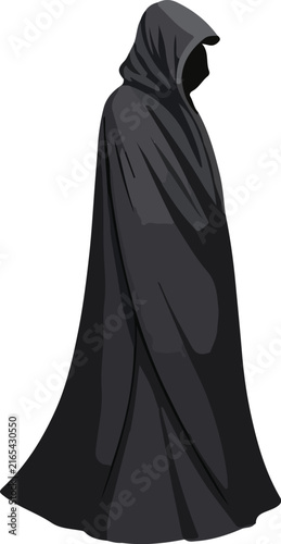 Dark Medieval Hooded Cloak Vector Collection