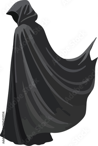 Dark Medieval Hooded Cloak Vector Collection