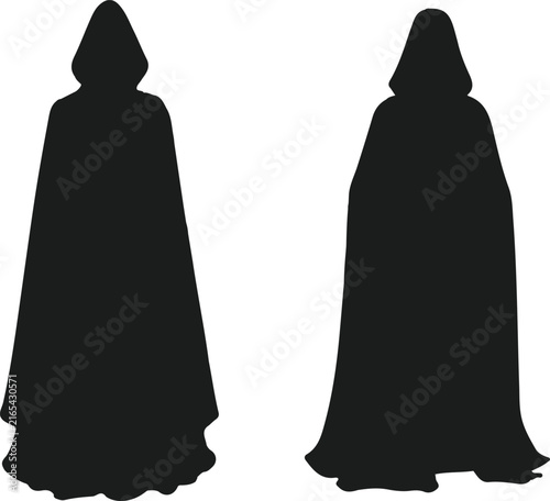 Dark Medieval Hooded Cloak Vector Collection