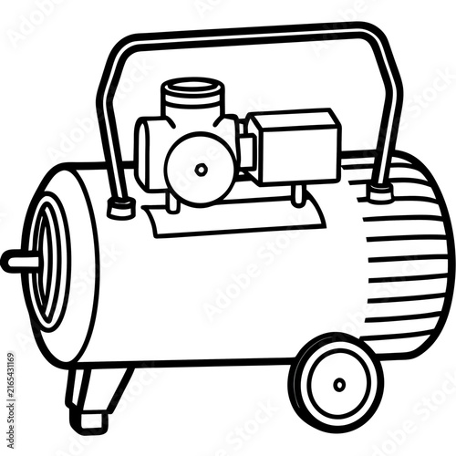 Bild auf Leinwand Electric Air Compressor line art vector