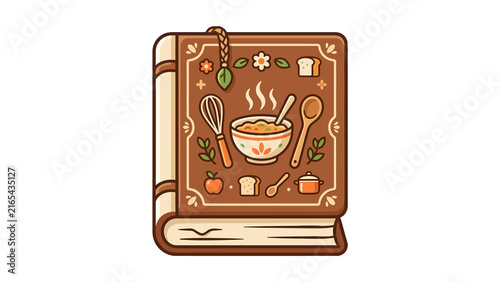 Fotografie Vintage Cookbook Vector Illustration