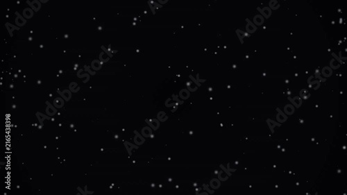 Falling Snowflakes Against a Dark Night Sky with Stars and Galaxy Dust, Abstract Winter Snowfall Background for Christmas, New Year, Astronomy and Seamless Loop Design