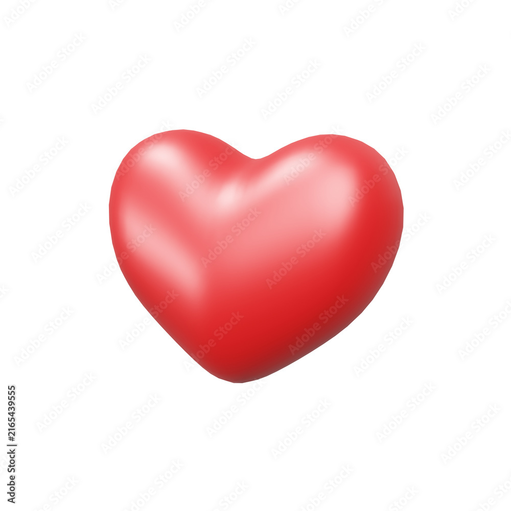 Fototapeta premium Heart Icon for Love and Favorite 3D Render