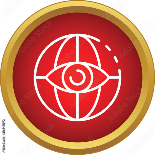 Globe with an eye symbol representing worldwide monitoring and cybersecurity