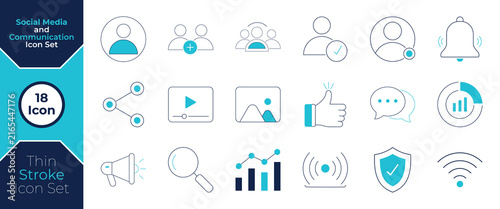 Social Media and Commonication Icon Set
