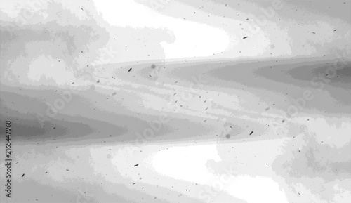 Soft gray halftone grunge with wave smear bands, scattered dust particles, and light grain on transparent, dreamy distressed overlay for mockup, poster, and vintage design.