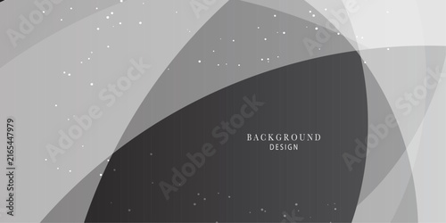 Abstract Gray Geometric Background with Soft Curved Shapes and Subtle Particle Elements