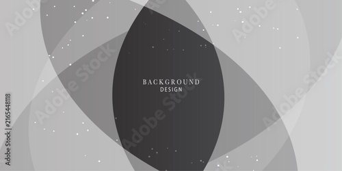 Abstract Gray Geometric Background with Soft Curved Shapes and Subtle Particle Elements