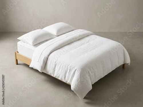 Fresh White Bedding with Two Pillows