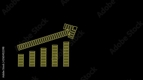 Financial growth bar chart animation with rising arrow, business success concept finance profit