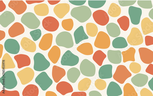 Abstract pebble pattern with colorful organic shapes