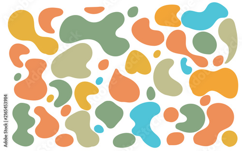 Colorful abstract organic liquid shapes pattern