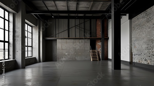 Studio photograph of an empty room designed to insert the furniture you want to use as a mock up., studio photograph empty concept