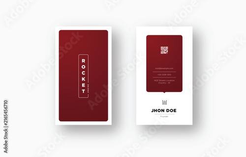 Creative Vertical Business Card Template with QR Code and Modern Layout