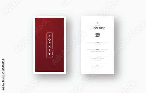 Elegant Vertical Business Card Template with Minimal Contact Information Layout