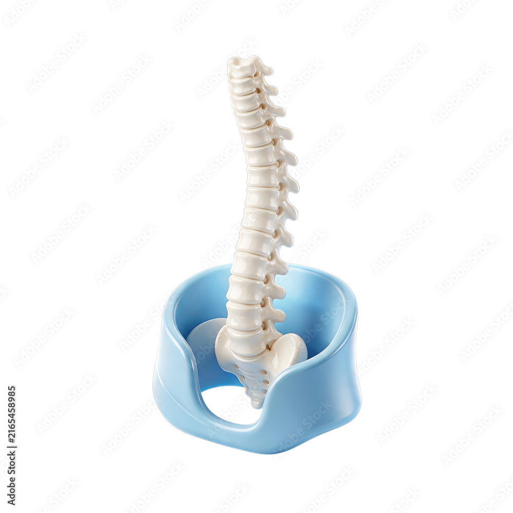 Naklejka premium Human spine and pelvis anatomy model 3D illustration