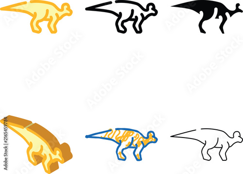 Bild auf Leinwand lambeosaurus dinosaur color icon vector
