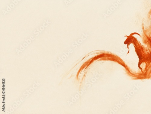 Fire Goat 2027 on Ivory Background
