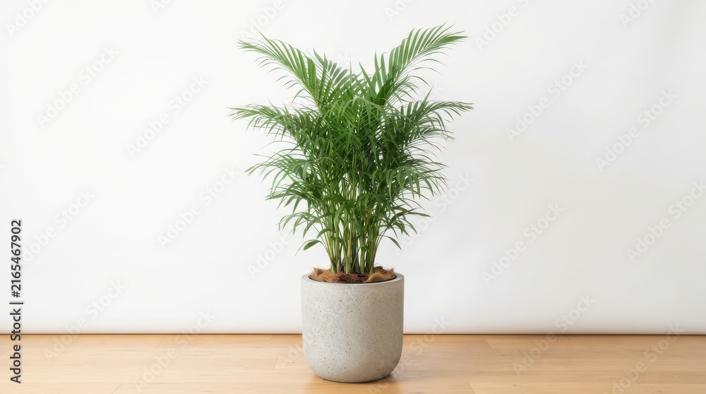 Fototapeta premium Potted palm plant isolated on white background
