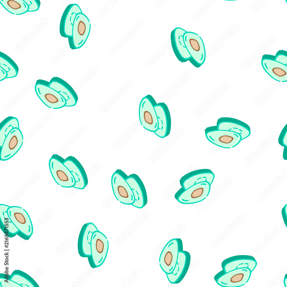 Fototapeta premium avocado food isometric seamless pattern. avocado food sign illustration