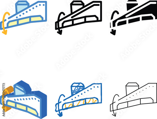 Canvas Print aileron adjustment aircraft color icon vector