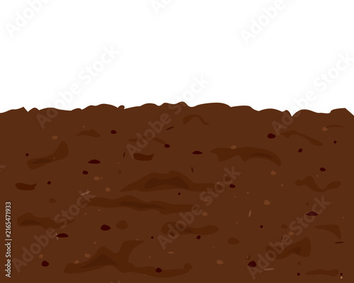 Brown soil ground layer, isolated vector illustration.
