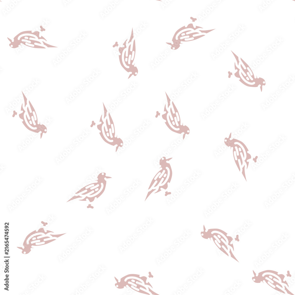 Naklejka premium raven bird glyph vector seamless pattern. raven bird signthin illustration