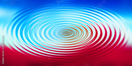 Obraz na plátne Red and blue ripple wave pattern design for artistic abstract background