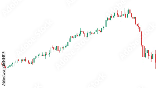 Stock Market Crash Chart – Candlestick Peak and Crash Pattern Green Red Trading Illustration for Finance Design