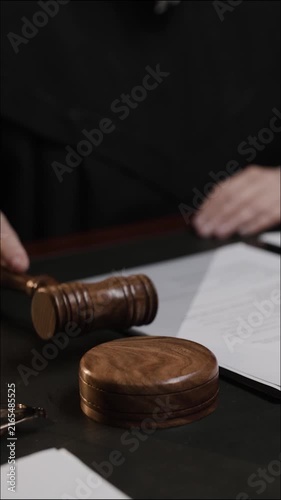 Judge Striking Wooden Gavel