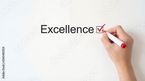 The word Excellence is checked on a white background.