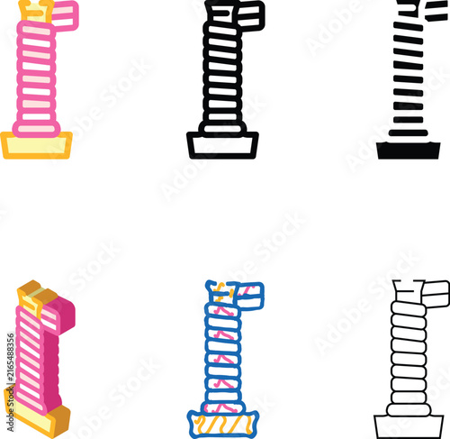 Foto winding on handle color mix icon vector