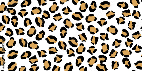 black, white, and orange leopard print pattern on the ground, flat illustration style, vector graphics, simple lines, minimalism, no shadows, white background, high resolution