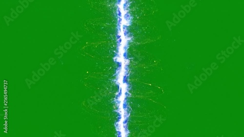 Energy rift with glowing blue plasma effect on green screen