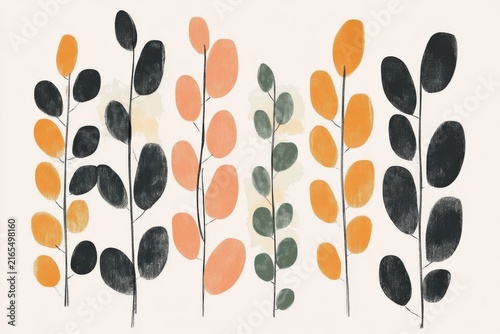 植物の葉をモチーフにした抽象的なイラスト