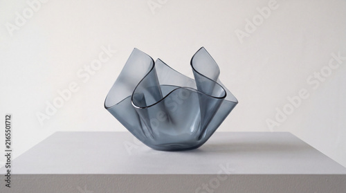 Smoky Teal Organic Glass Abstract Object