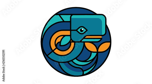 Cuadro en lienzo Leviathan flat vector illustration