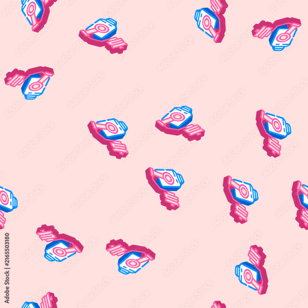 Fototapeta premium camera gimbal aerial vehicle isometric seamless pattern. camera gimbal aerial vehicle sign illustration
