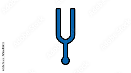 Tuning fork flat vector illustra...