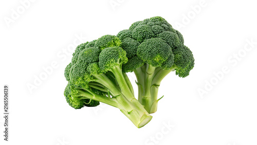 Фотография A fresh healthy green broccoli vegetable stalk isolated on transparent background