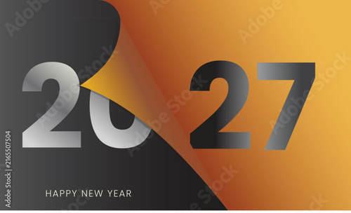 Welcome Happy New Year 2027 Simple and Elegant folding paper 2027
