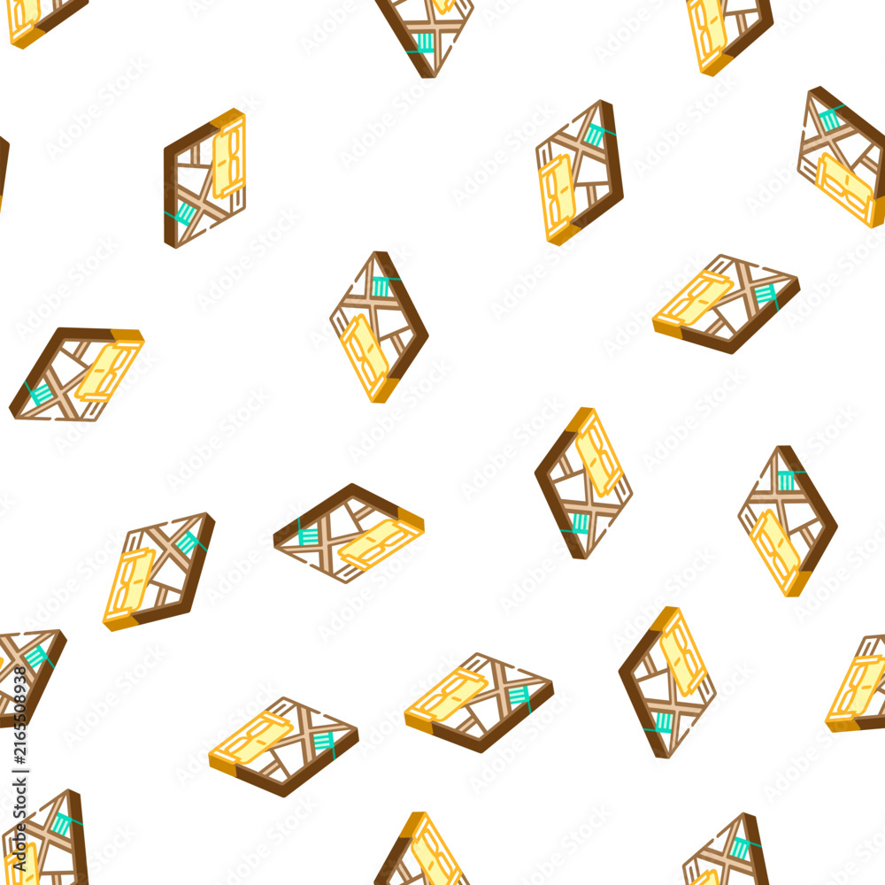 Fototapeta premium wall with slanting shelves isometric seamless pattern. wall with slanting shelves sign illustration