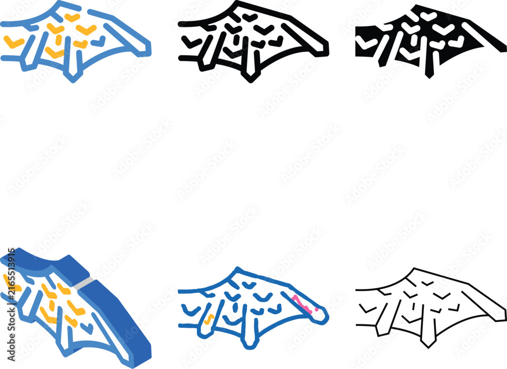 Fototapeta premium iron stone wing color icon vector. iron stone wing sign. isolated symbol illustration multistyle