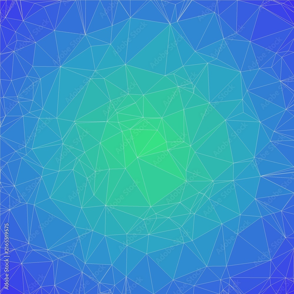 Obraz premium Minimalist blue low poly background featuring interconnected white mesh wireframe lines for technical data visualization or futuristic technology themes.