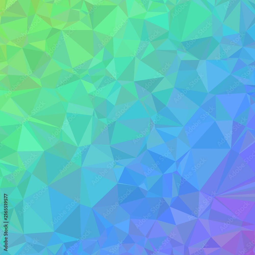 Obraz premium Polygonal abstract background with gradient of green blue and purple for design and graphic art creations.